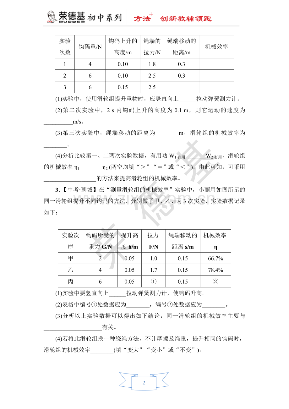 专训1-机械效率的测量-(2).doc_第2页