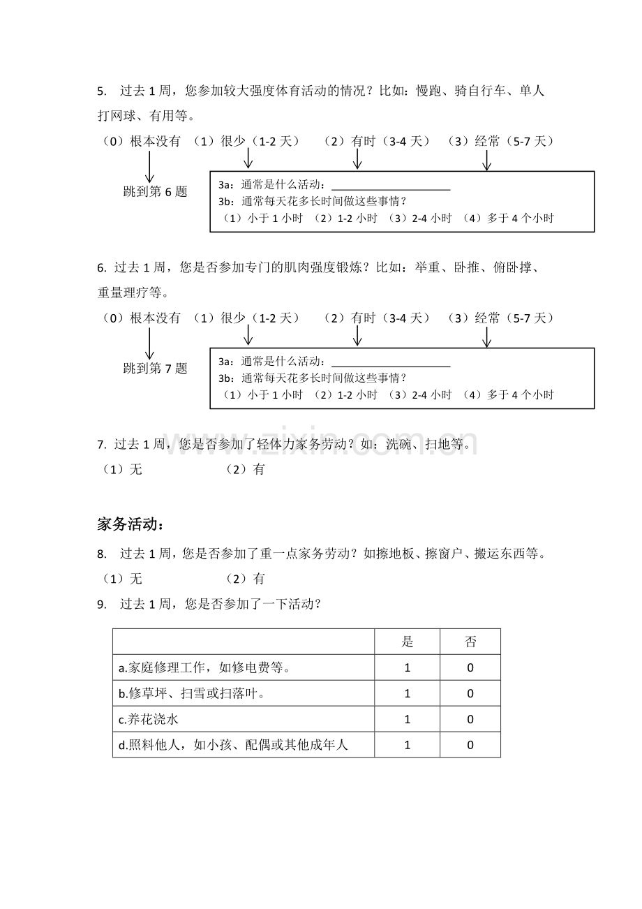 老年人体育活动量表PhysicalActivityScalefortheElderly(PASE).doc_第2页