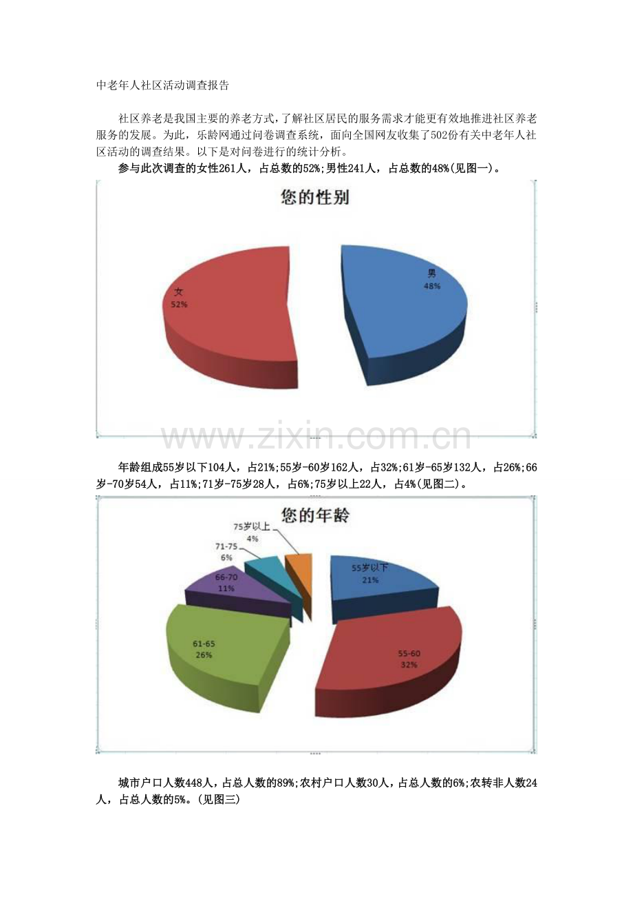 中老年人社区活动调查报告.doc_第1页