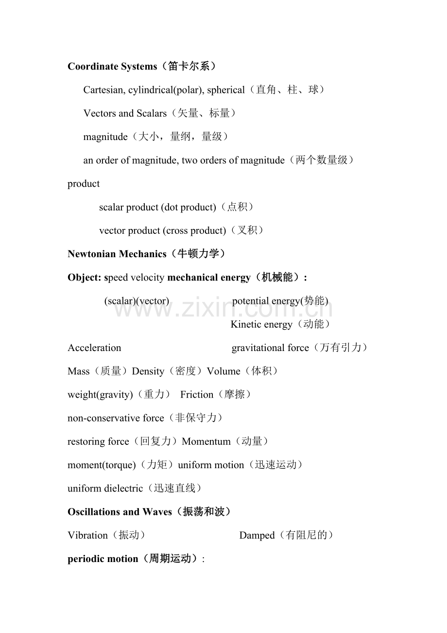 物理光学专业英语名词总汇.doc_第1页