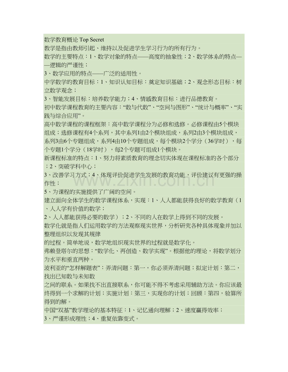 数学教育概论考点-百度文库.doc_第1页