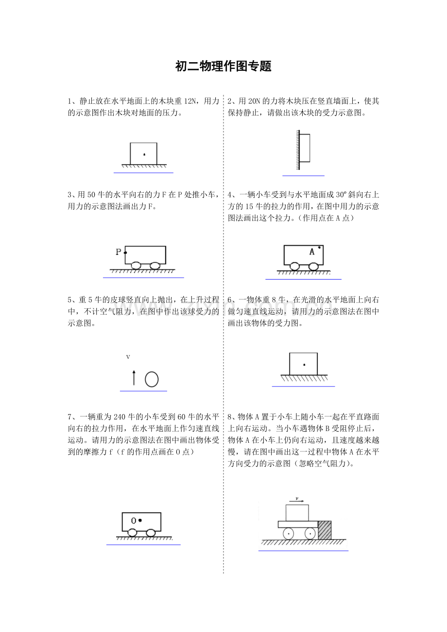 初二物理受力分析作图专题.doc_第1页