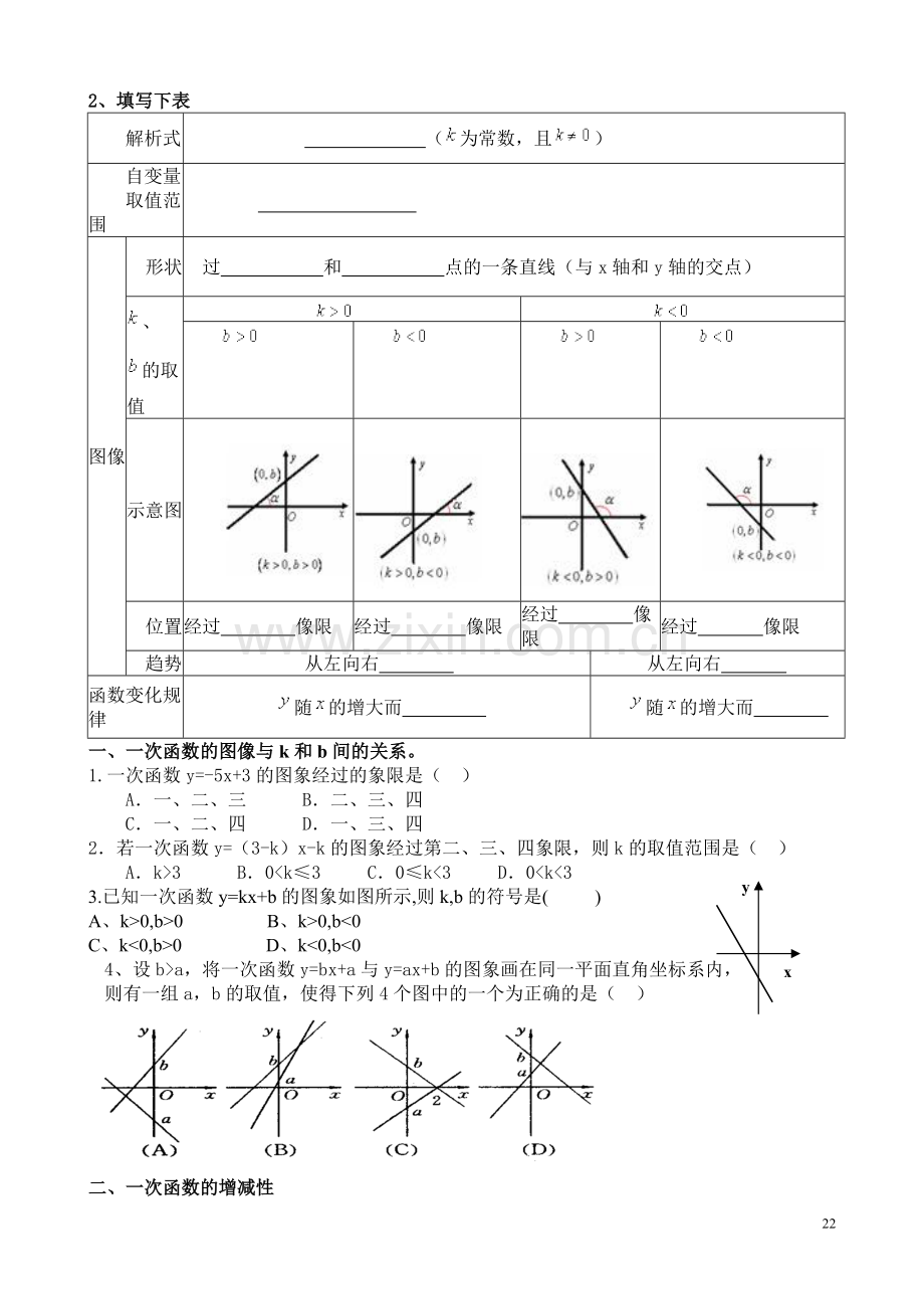 冀教版八年级数学下册第二十一章-一次函数知识点.pdf_第2页