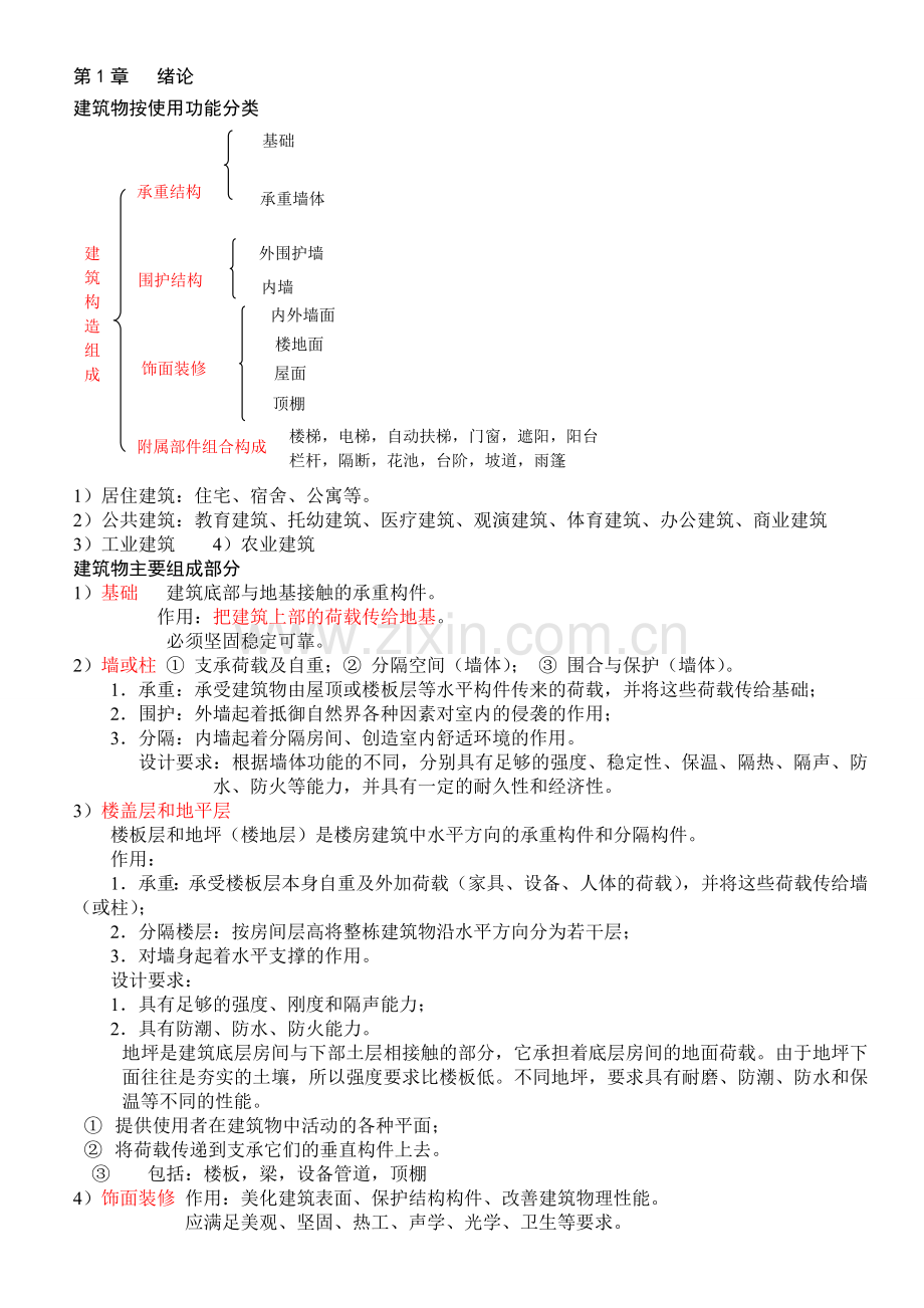 建筑构造(上)知识点总结-中国建筑工业出版社第四版《建筑构造》上册.doc_第1页