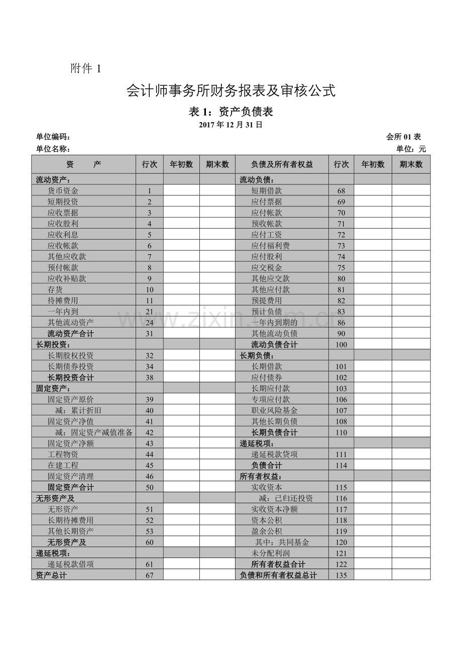 会计师事务所财务报表及审核公式.doc_第1页