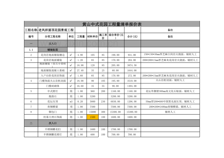 别墅园林预算2.xls_第2页