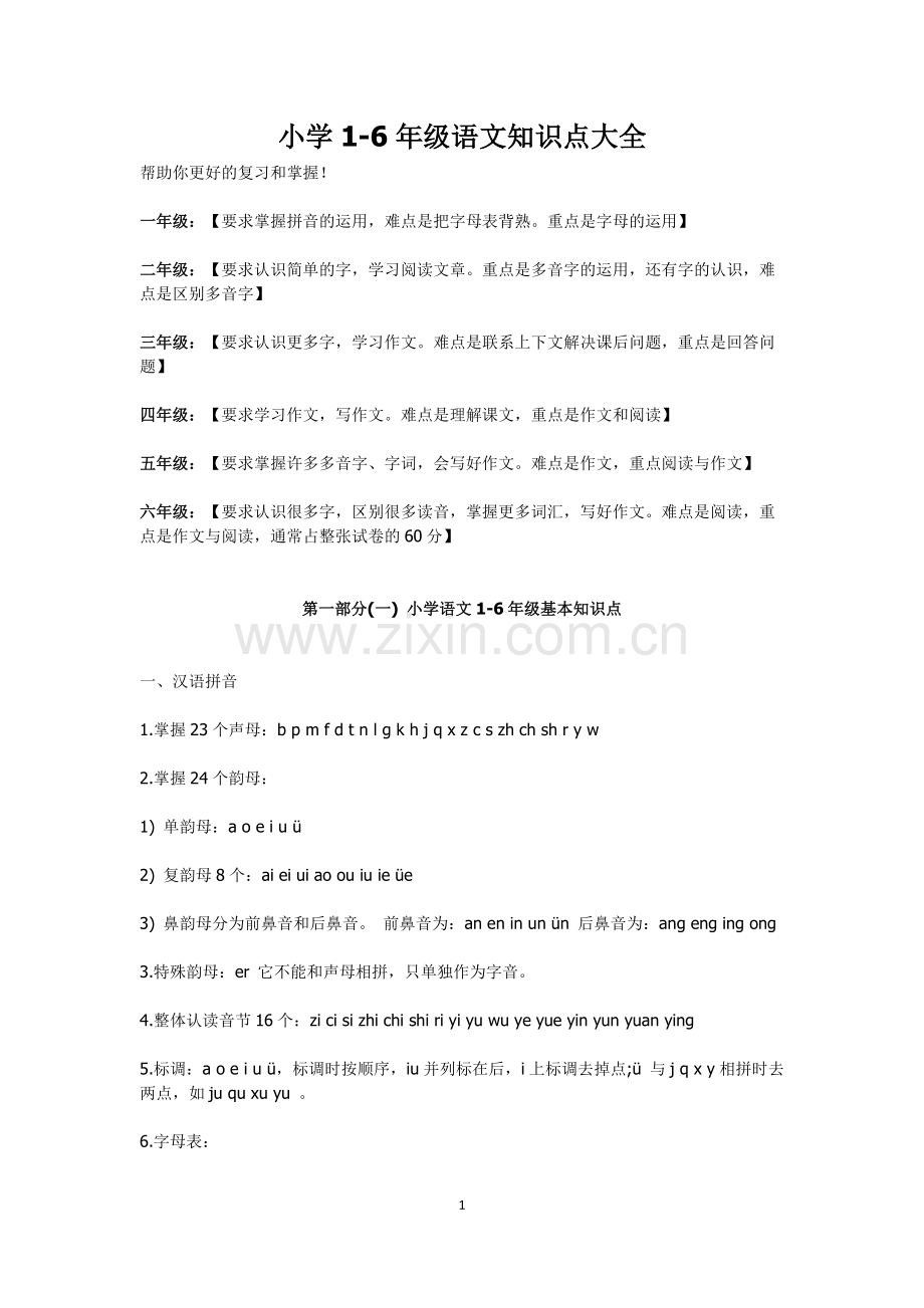 小学1-6年级语文知识点大全.pdf_第1页