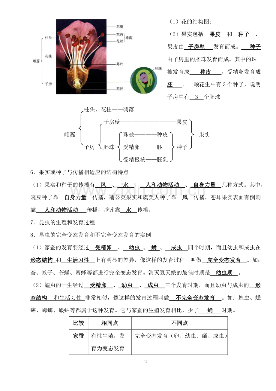 八年级生物下册中考复习知识点（苏教版）.pdf_第2页