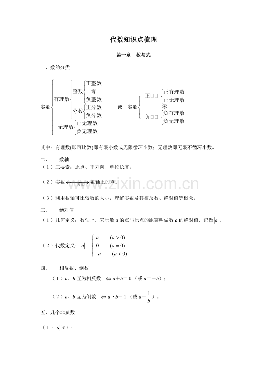 初中代数知识点总结.pdf_第1页