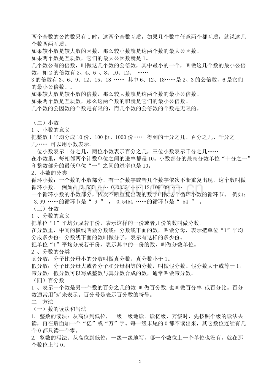 人教版小学数学知识点总结(1).pdf_第2页