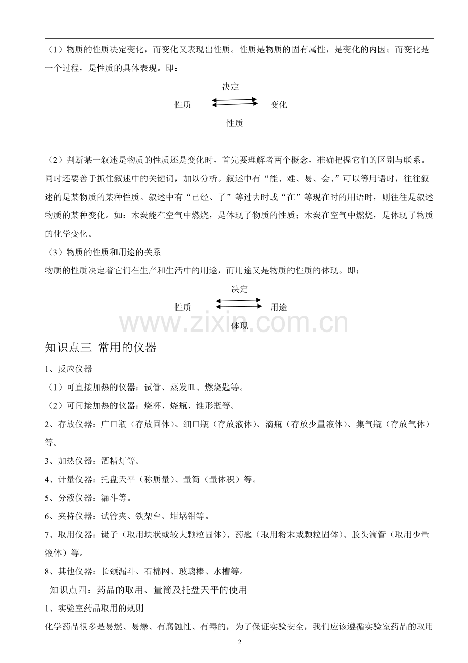 初三化学上册期中复习资料(一至四单元知识点总结).pdf_第2页