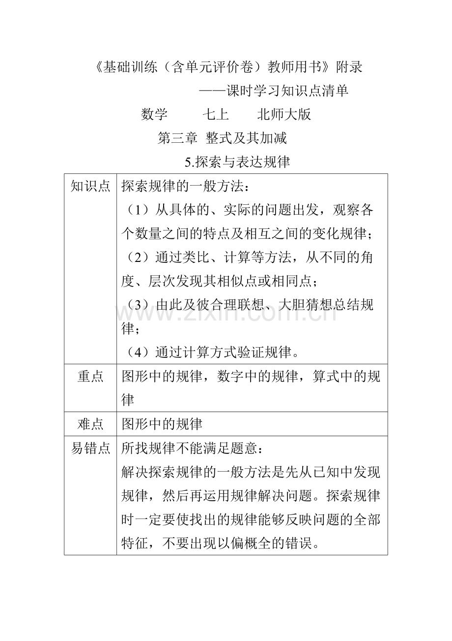 北师大版数学七上61-120页知识点清单.pdf_第1页