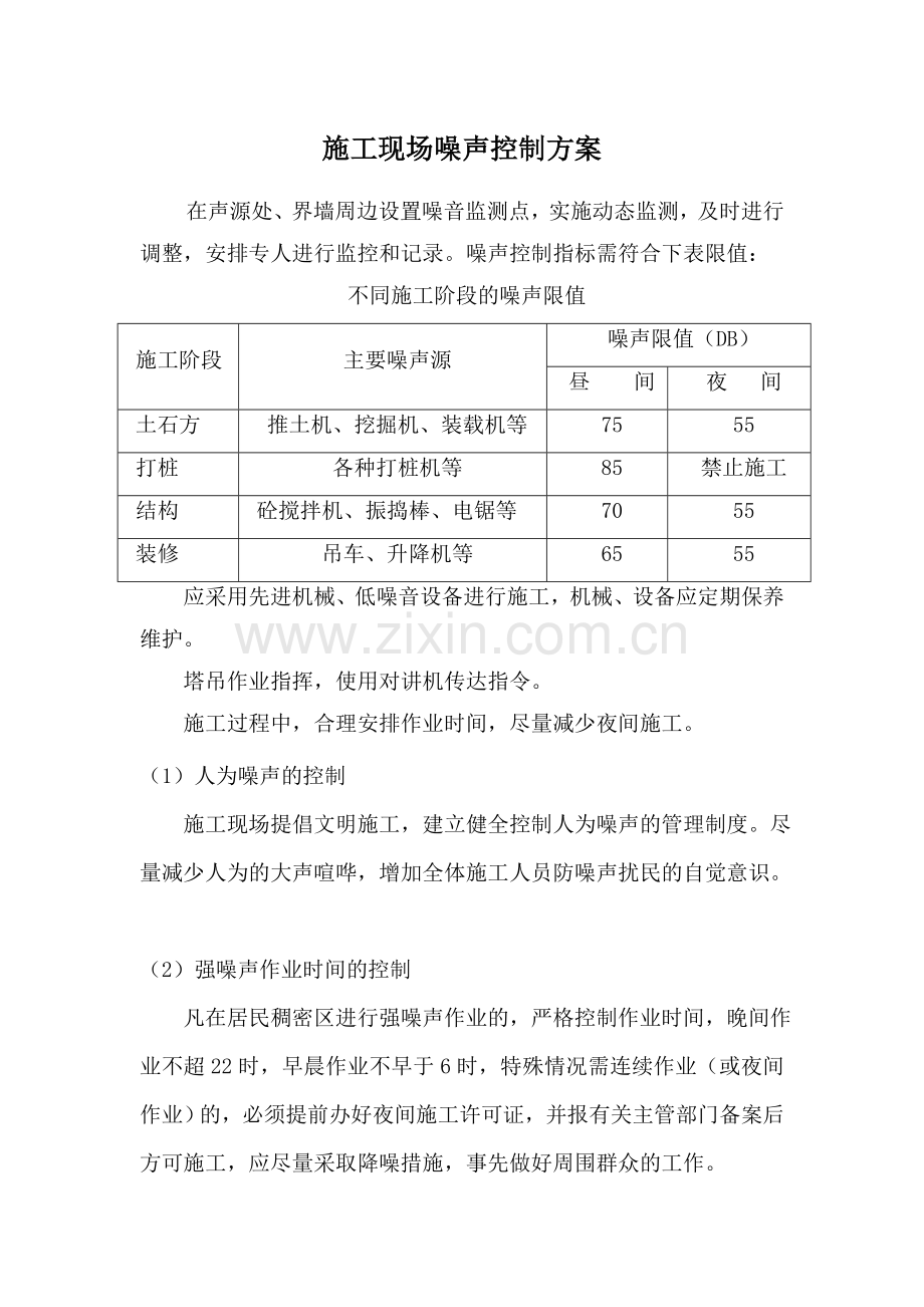 施工现场噪音控制措施.doc_第1页