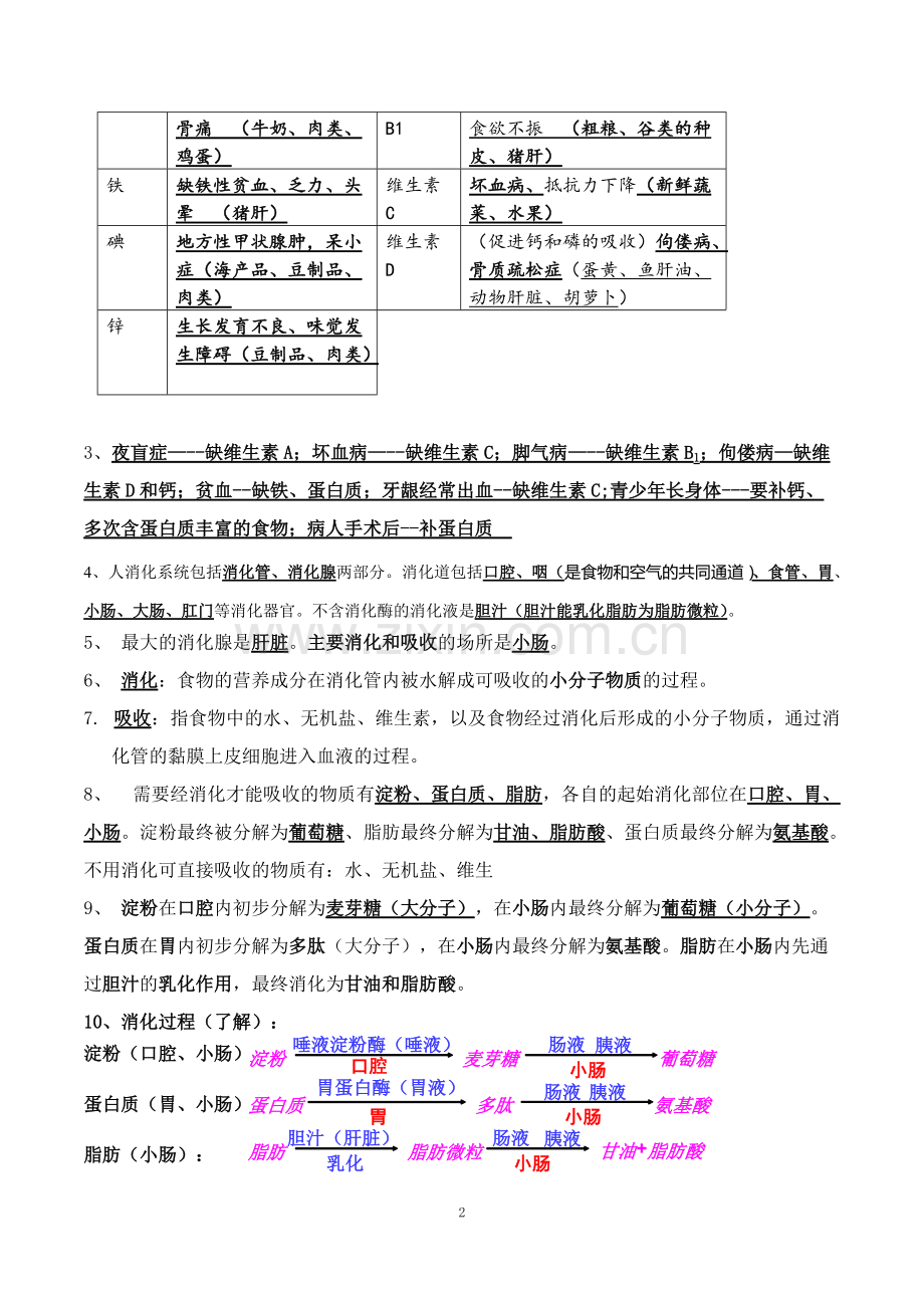 北师大版生物七年级下册知识点总结.pdf_第2页