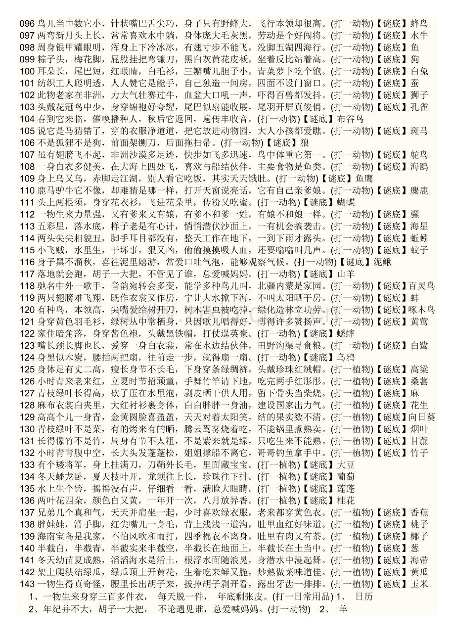 小学生谜语大全及答案.doc_第3页