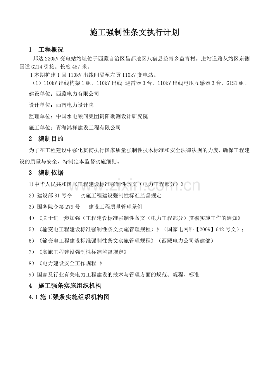 施工强制性条文执行计划.doc_第1页