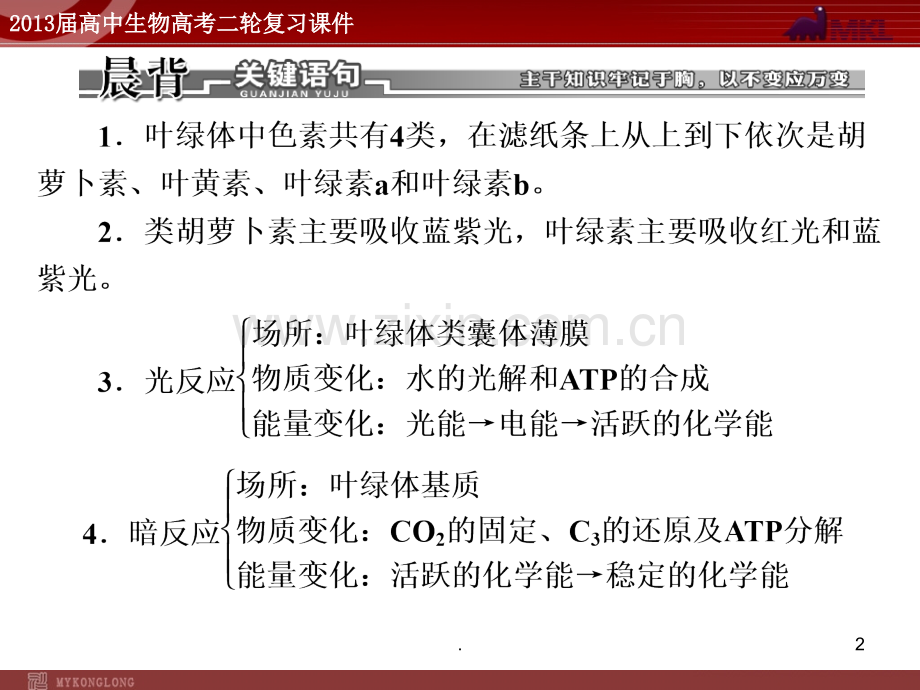 高考生物二轮复习配套第部分--专题--光合作用和细胞呼吸的原理.ppt_第2页