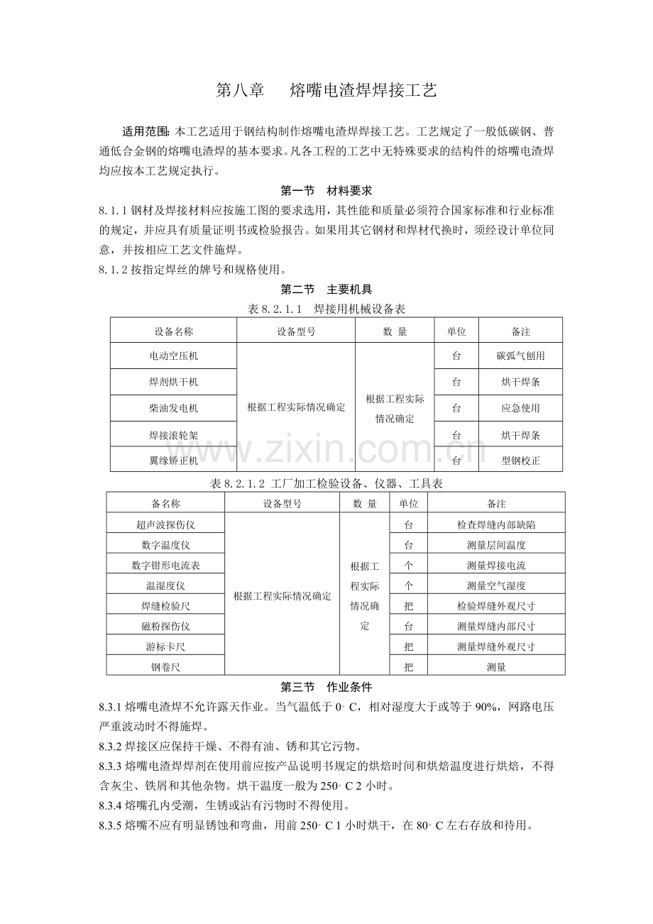 钢结构熔嘴电渣焊施工工艺NEW01.docx_第1页