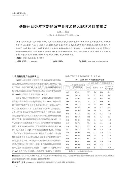 低碳补贴效应下新能源产业技术投入现状及对策建议.pdf