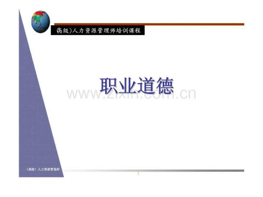 高级人力资源管理师培训程职业道德.ppt_第1页