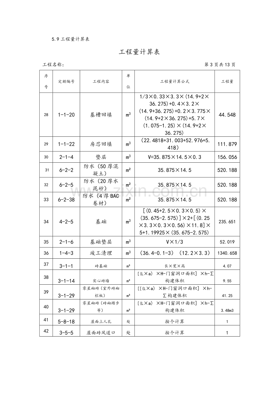 工程量统计表范例1.doc_第3页