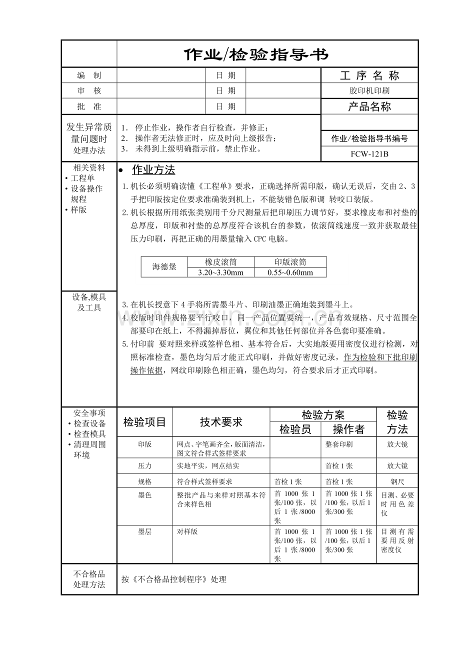 印刷过程作检验作业指导书.doc_第1页