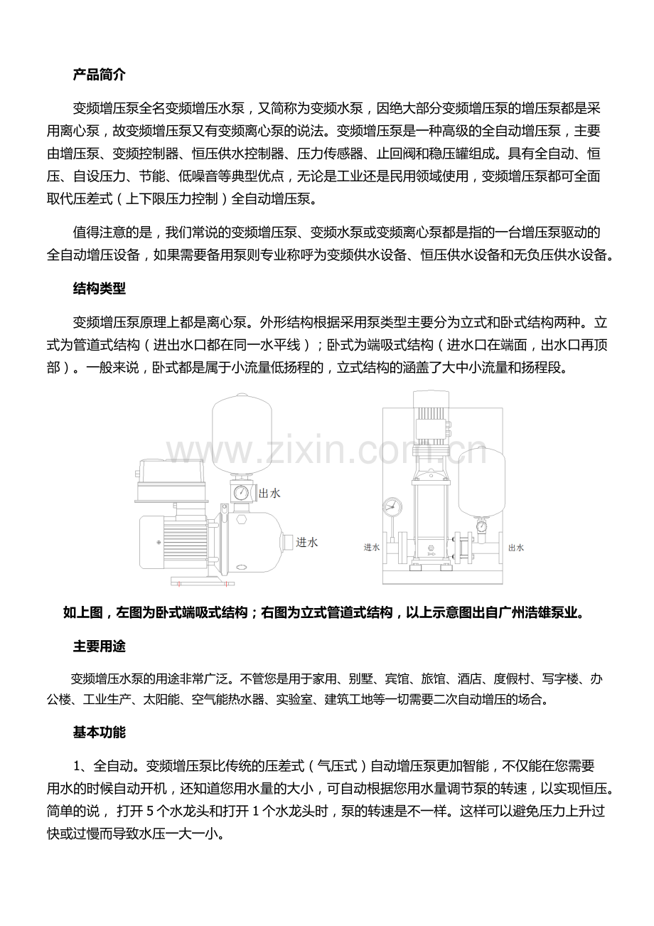 变频水泵、变频增压泵及变频离心泵型号归总.docx_第1页