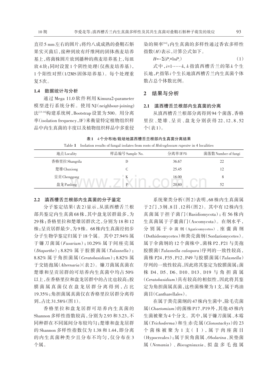 滇西槽舌兰内生真菌多样性及其共生真菌对叠鞘石斛种子萌发的效应.pdf_第3页