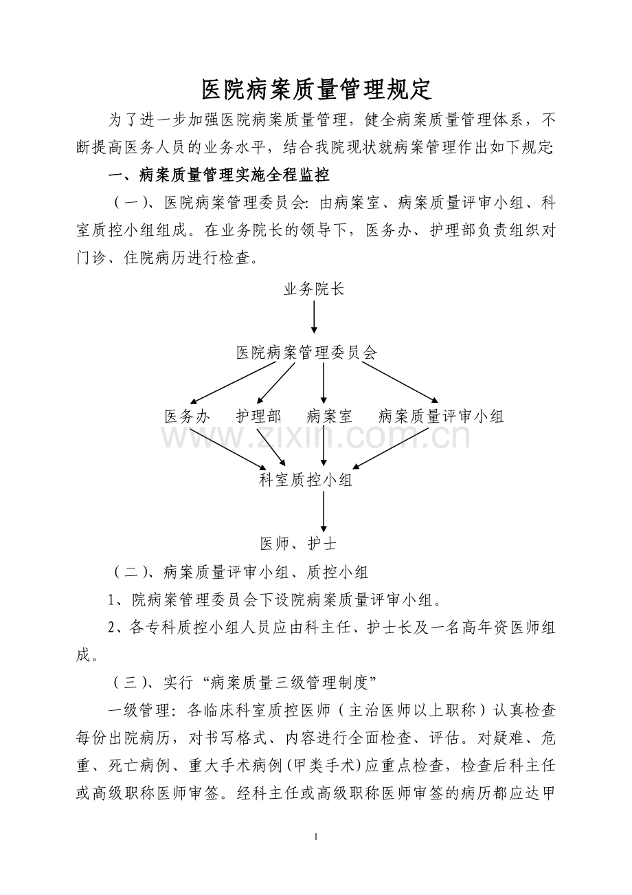 病历质量管理规章制度.doc_第1页