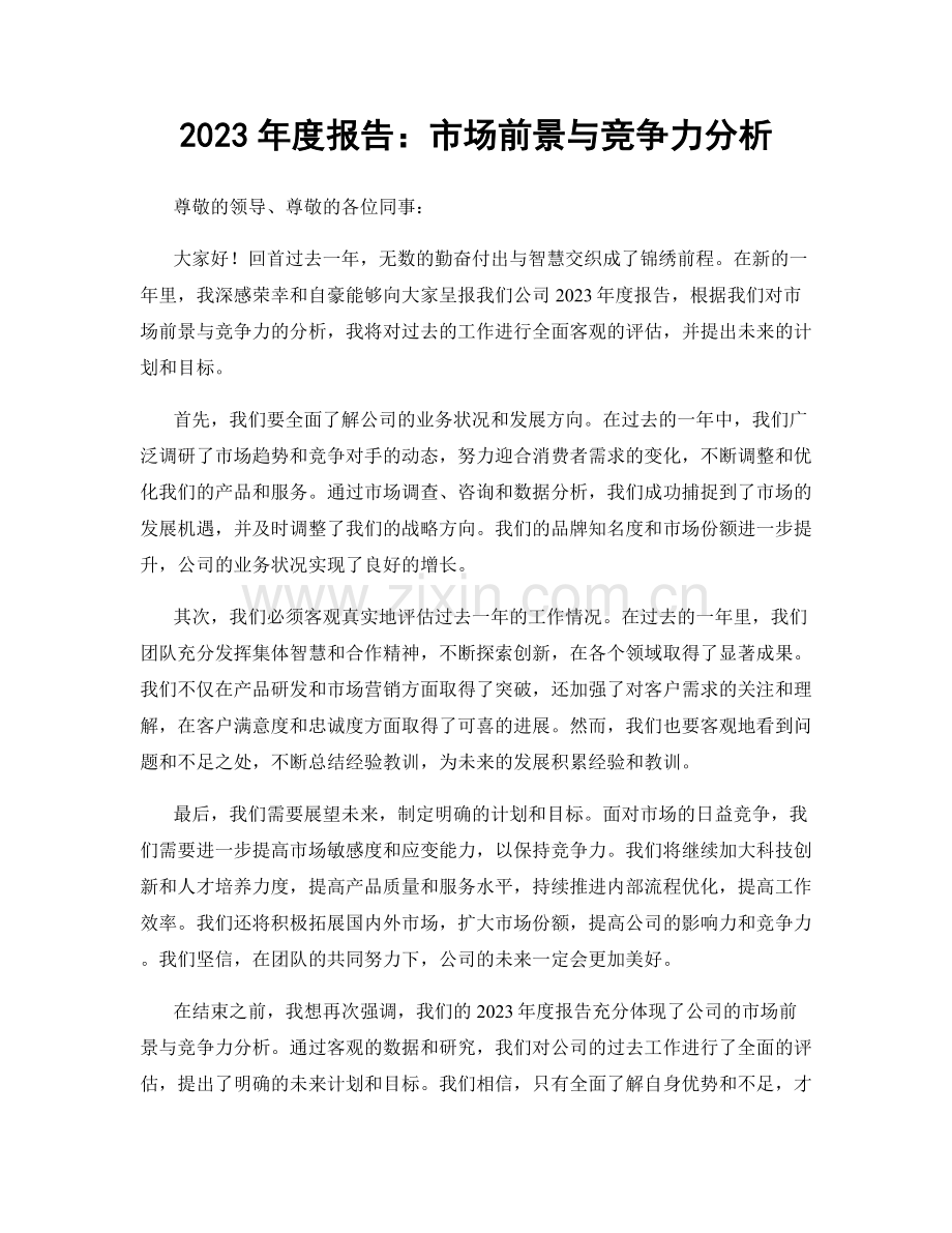 2023年度报告：市场前景与竞争力分析.docx_第1页