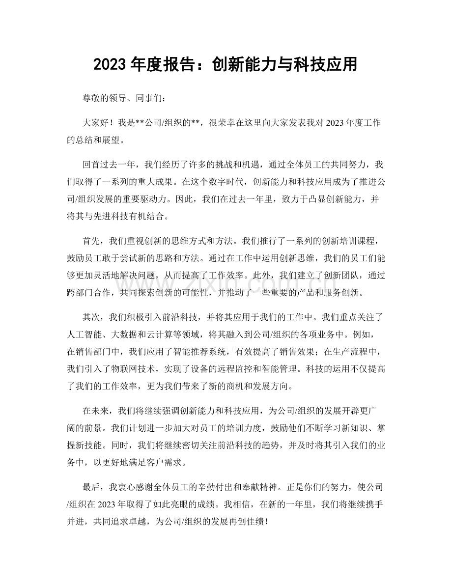 2023年度报告：创新能力与科技应用.docx_第1页