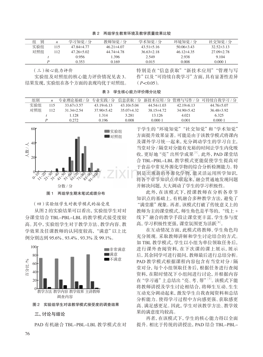 对分课堂结合TBL-PBL-LBL教学模式在“食品毒理学”课程中的综合应用.pdf_第3页