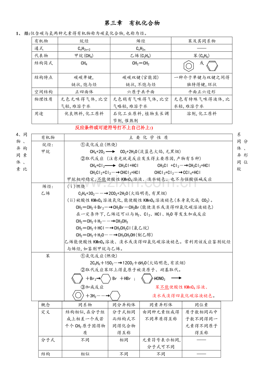 第三章有机化合物知识点归纳总结.doc_第1页