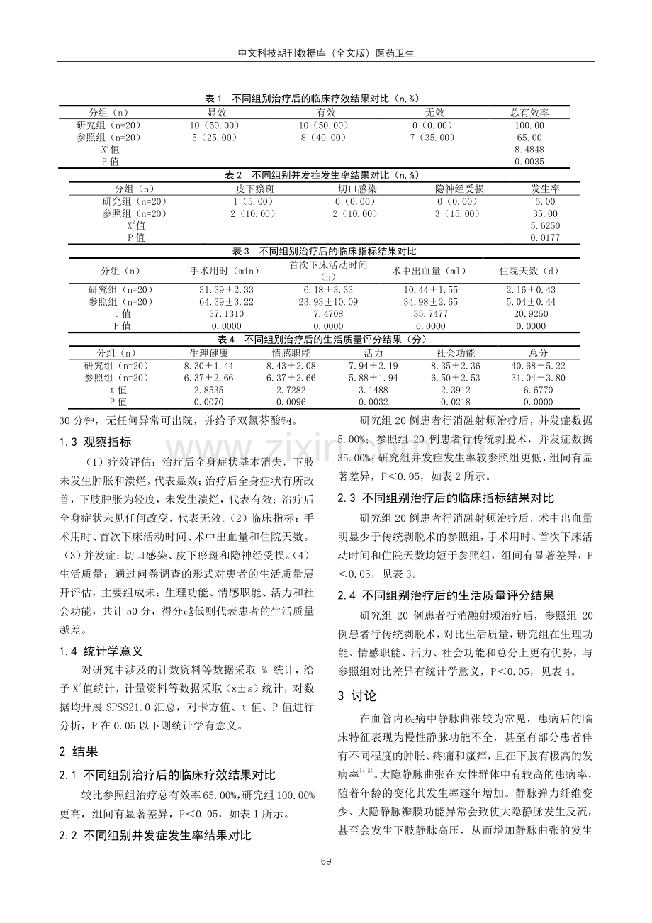 对比分析大隐静脉曲张射频消融与传统剥脱术的疗效.pdf_第2页