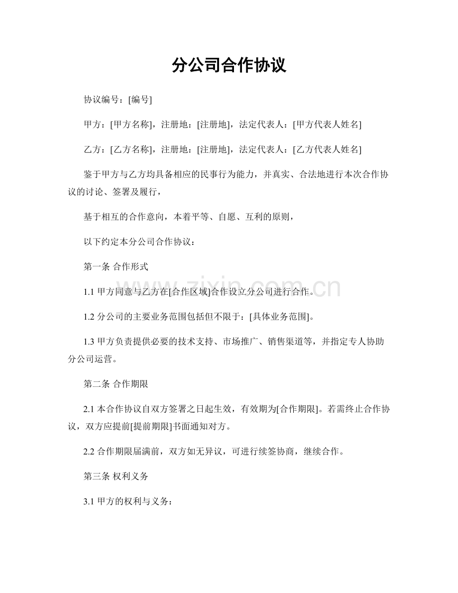 分公司合作协议.docx_第1页