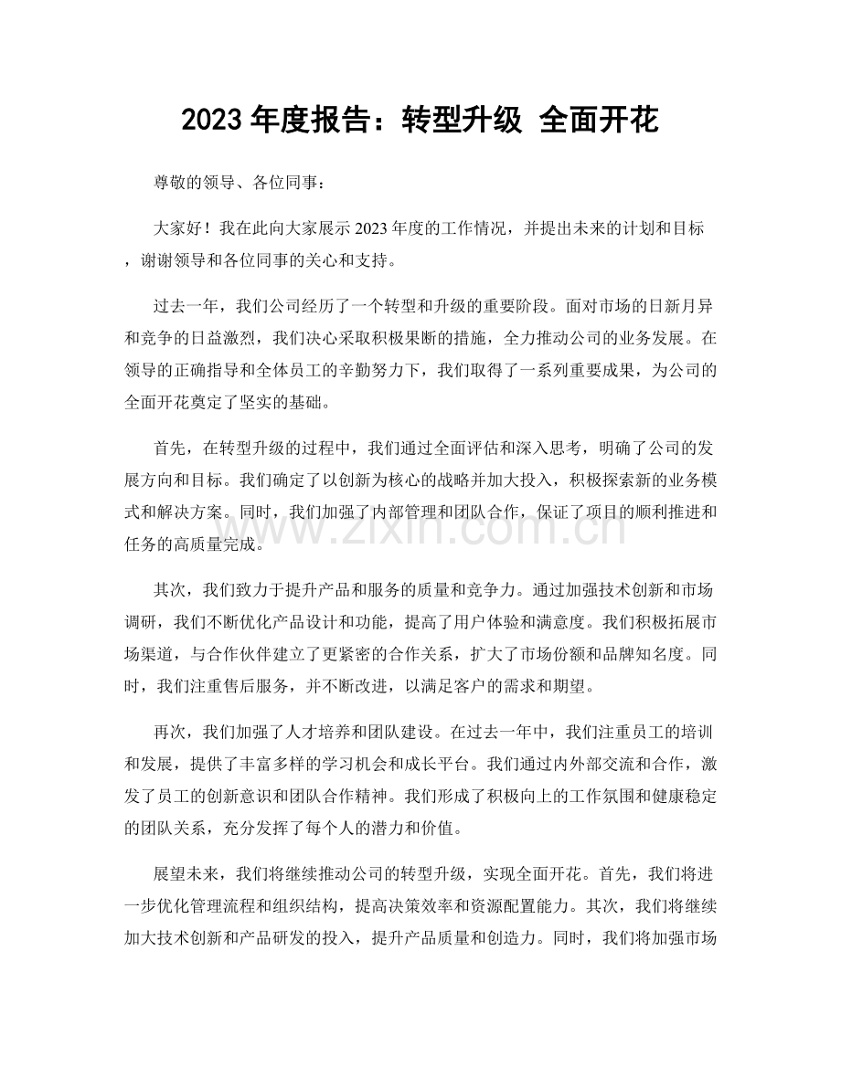 2023年度报告：转型升级 全面开花.docx_第1页