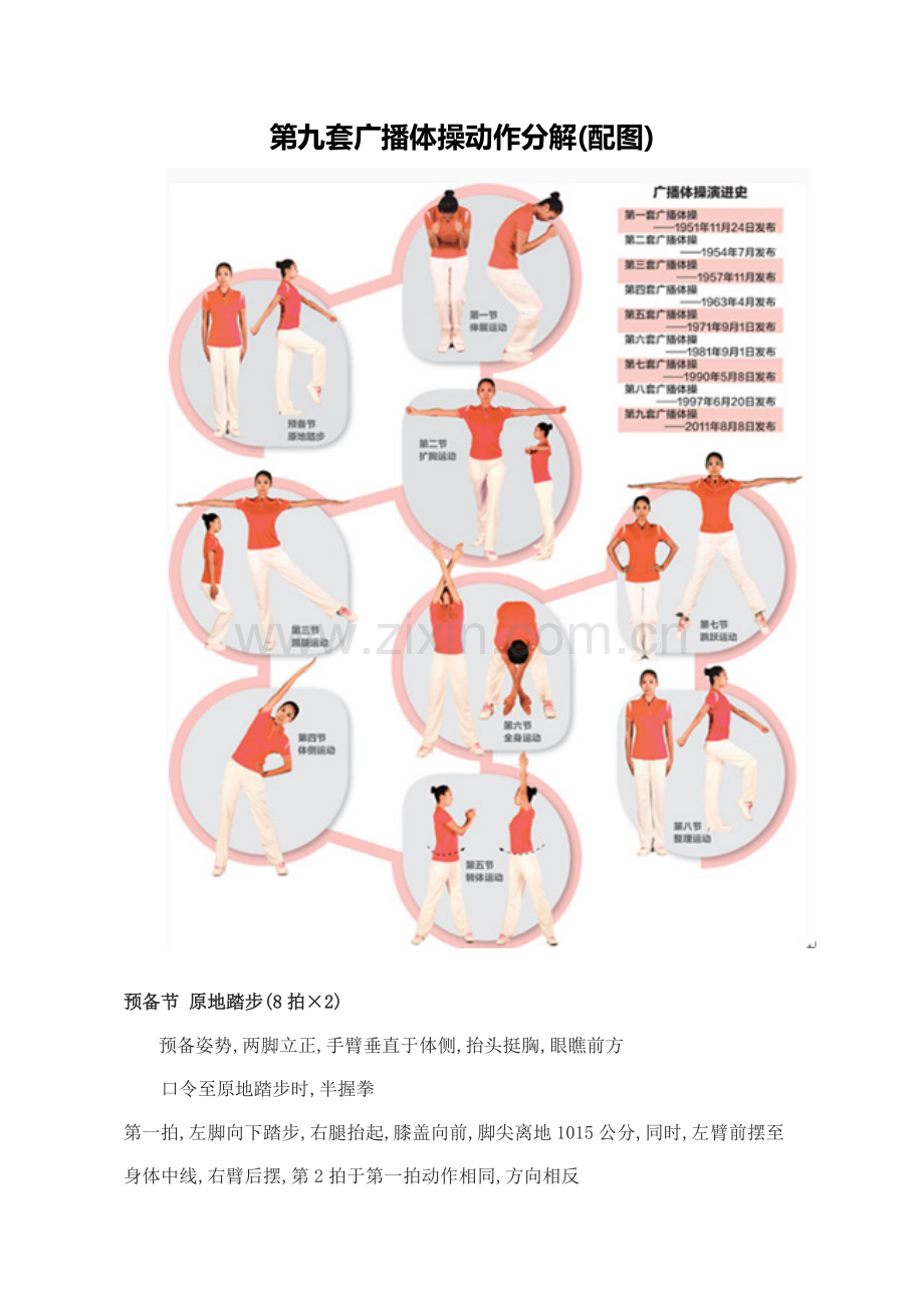 第九套广播体操分解动作及要领.doc_第1页