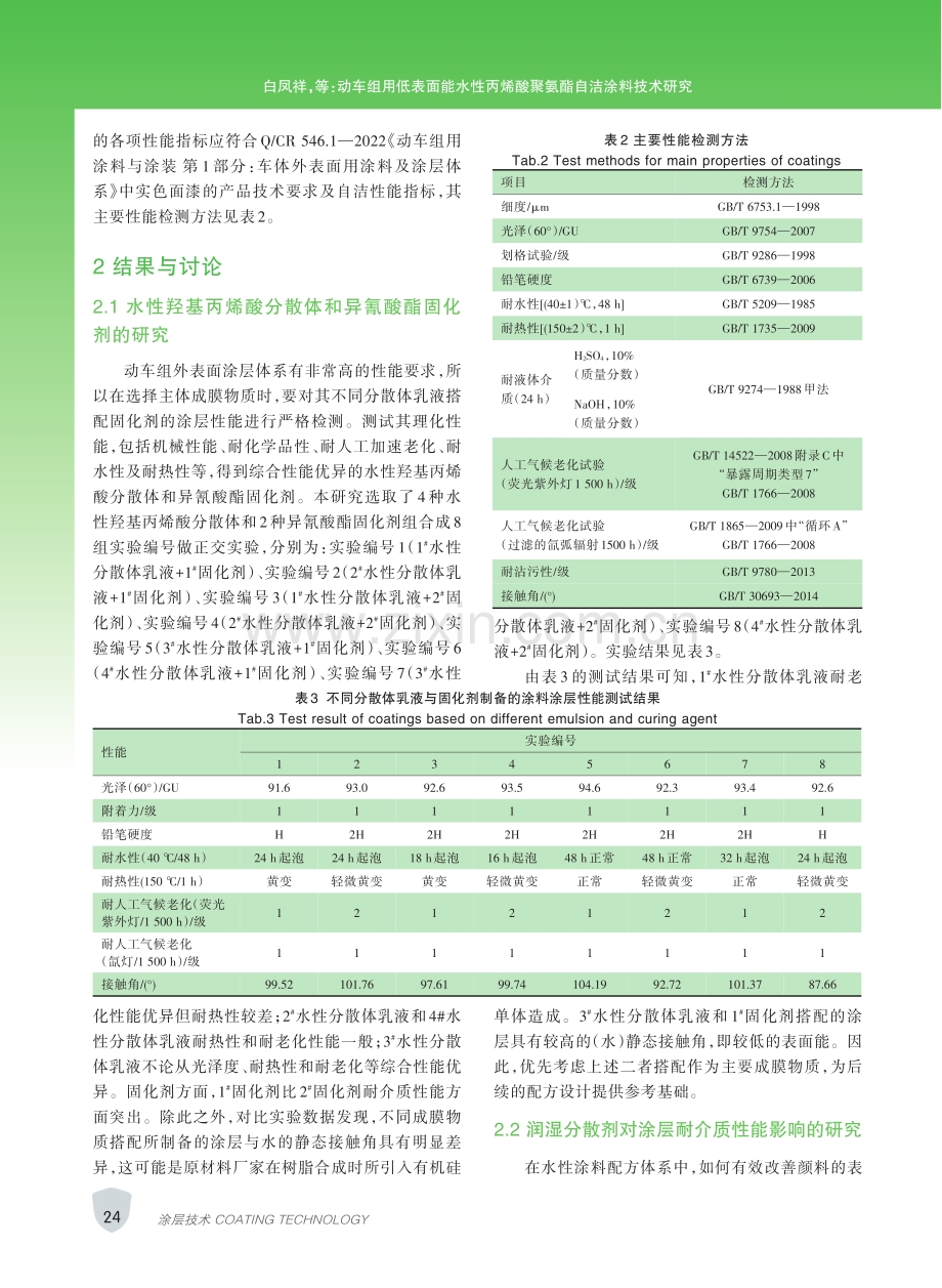 动车组用低表面能水性丙烯酸聚氨酯自洁涂料技术研究.pdf_第3页