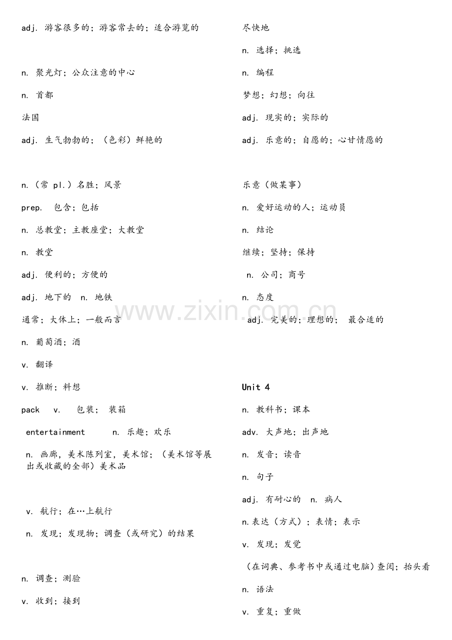 鲁教版初三英语下册单词默写表.doc_第3页