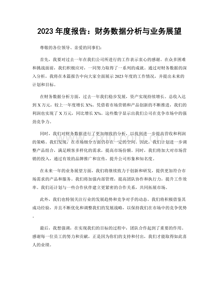 2023年度报告：财务数据分析与业务展望.docx_第1页