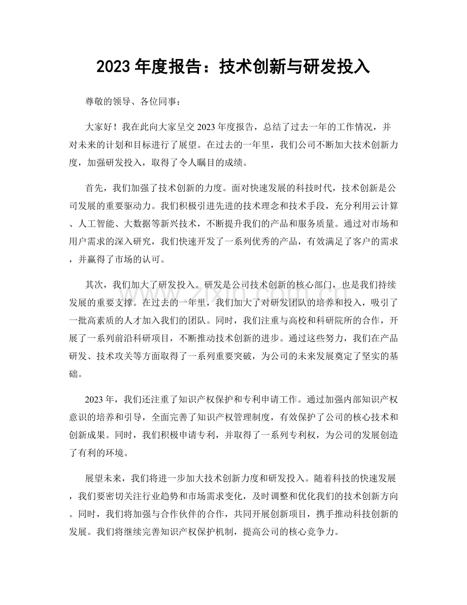 2023年度报告：技术创新与研发投入.docx_第1页