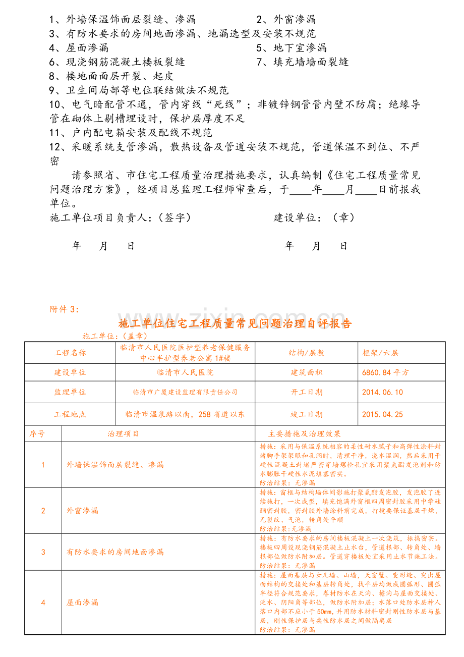 住宅工程质量常见问题治理承诺书.doc_第2页