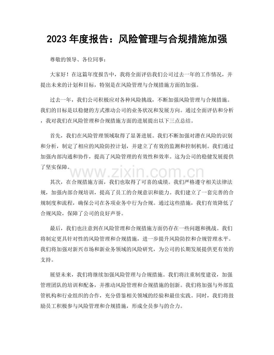 2023年度报告：风险管理与合规措施加强.docx_第1页