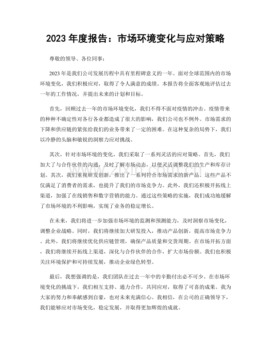 2023年度报告：市场环境变化与应对策略.docx_第1页