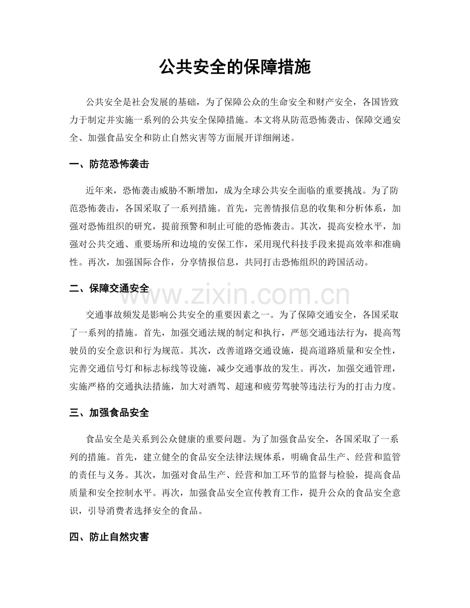 公共安全的保障措施.docx_第1页