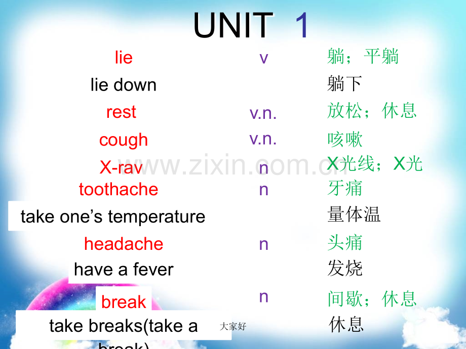 八年级下册英语单词课件(人教版).ppt_第3页