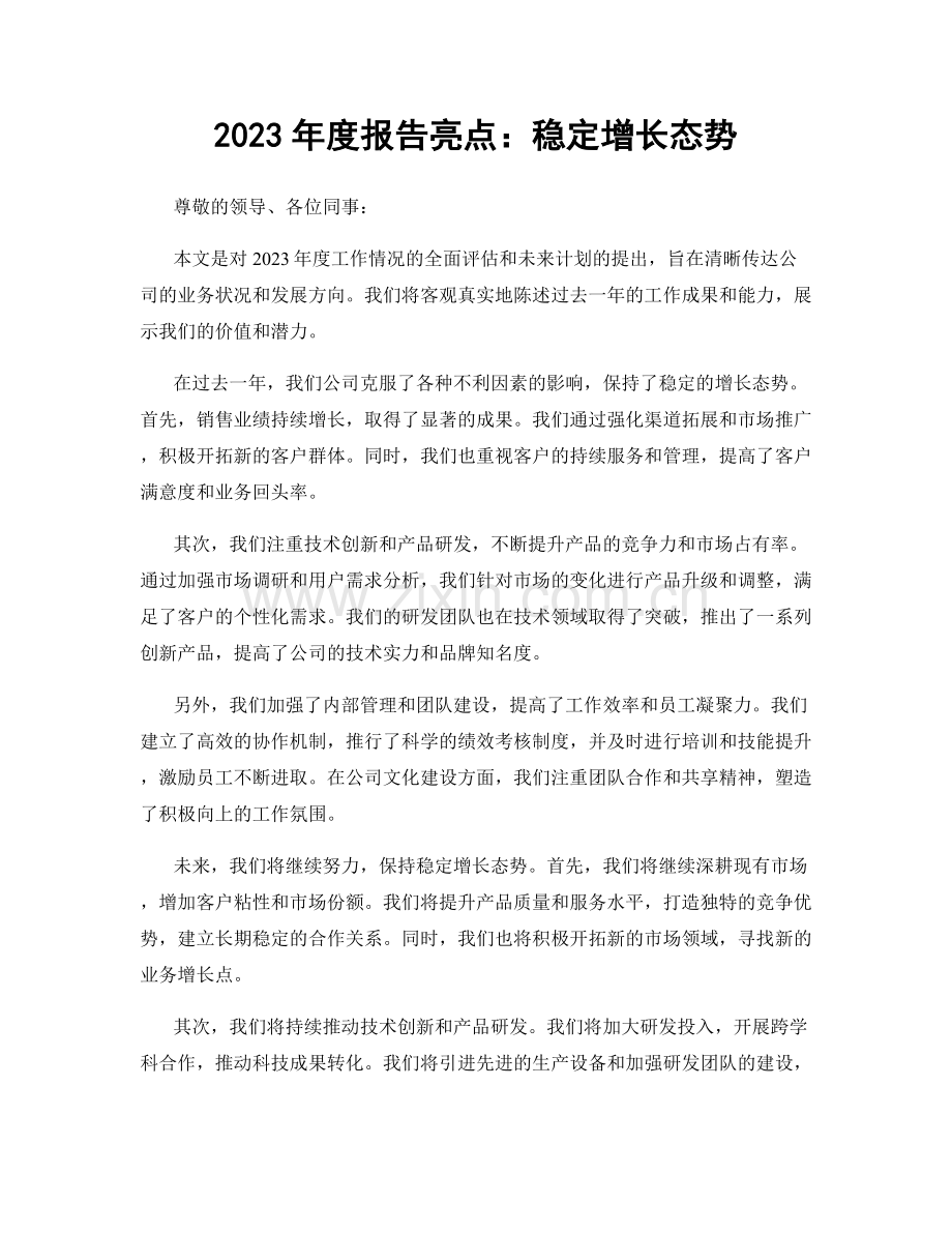 2023年度报告亮点：稳定增长态势.docx_第1页