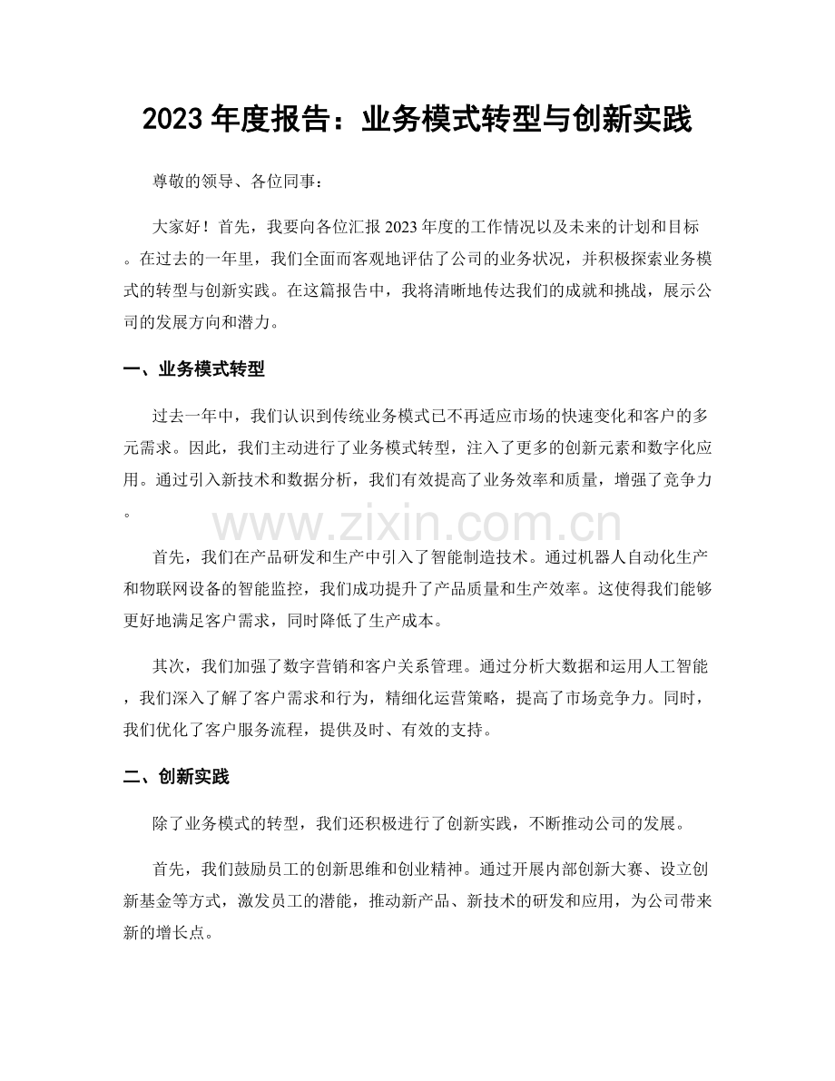 2023年度报告：业务模式转型与创新实践.docx_第1页