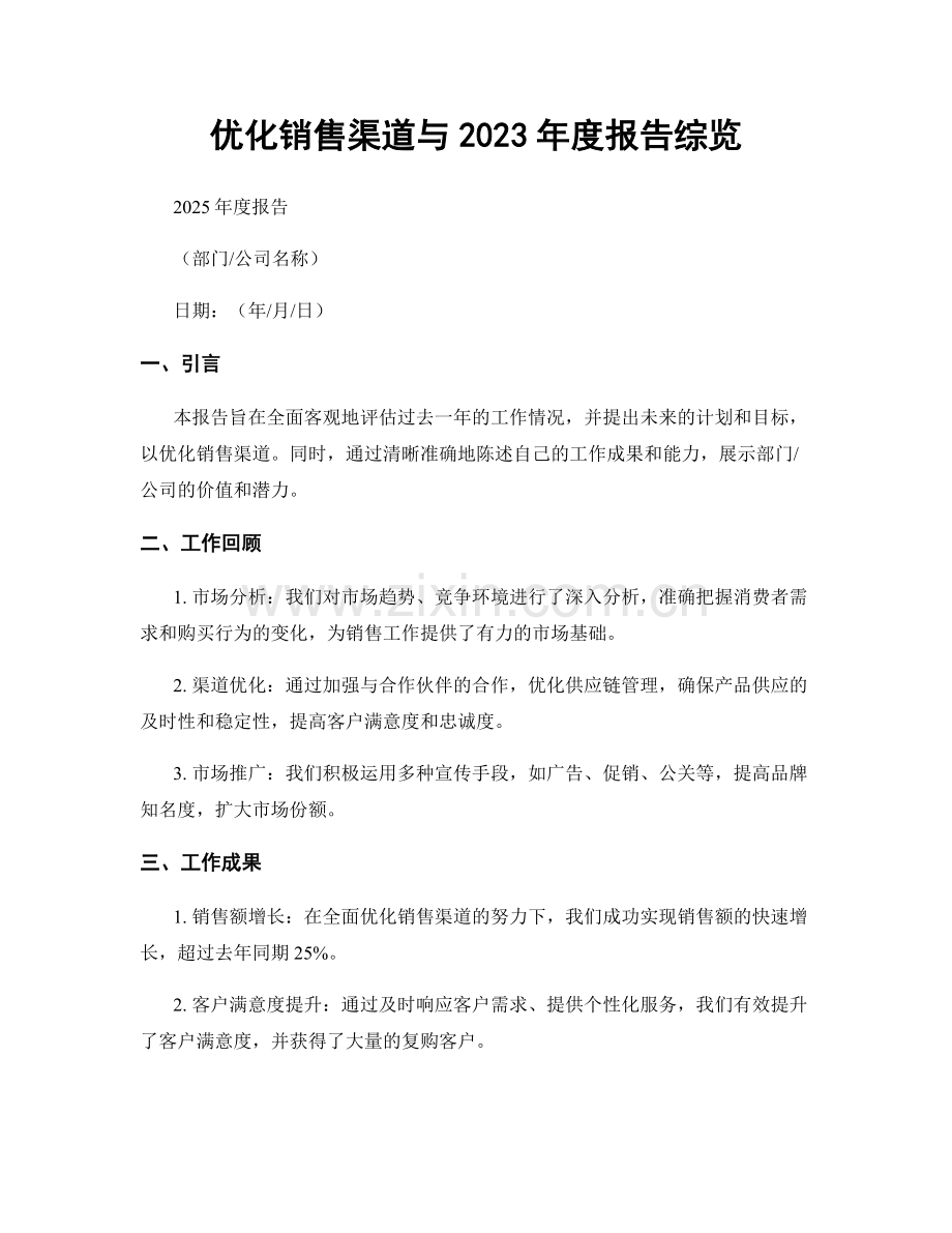 优化销售渠道与2023年度报告综览.docx_第1页