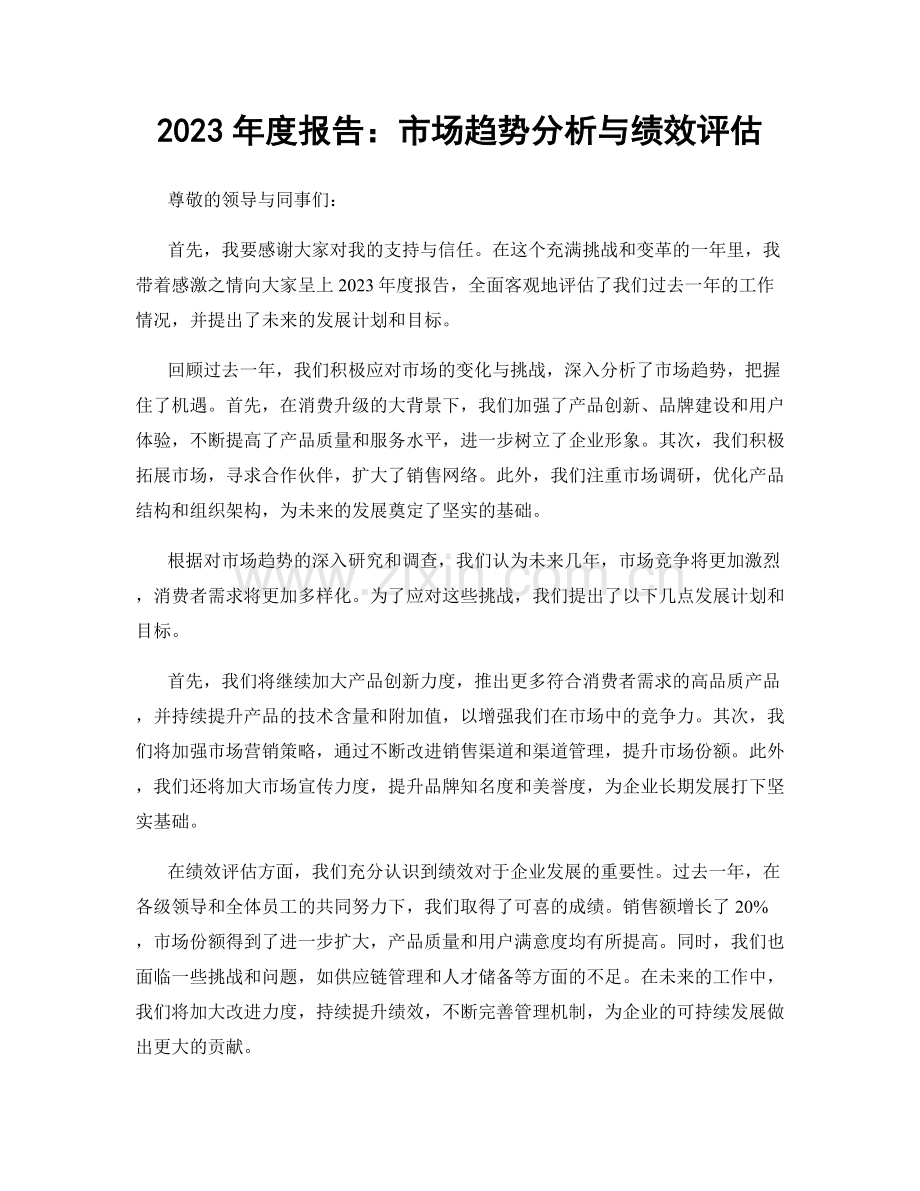 2023年度报告：市场趋势分析与绩效评估.docx_第1页